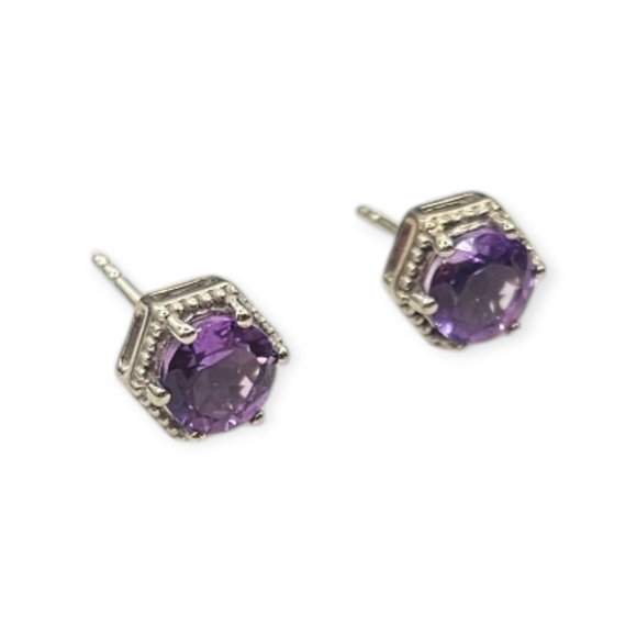 Ameythst Earrings - Picture 2 of 7